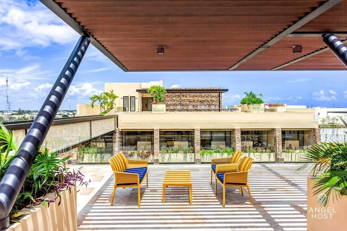 Chic Studio Roof Pool Gym Near 5Th & Beach Playa del Carmen Apartment